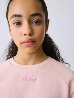 New Baker by Ted Baker 2 Piece Boxy Sweat & Wide Leg Joggers Set Pink