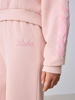 New Baker by Ted Baker 2 Piece Boxy Sweat & Wide Leg Joggers Set Pink