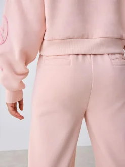 New Baker by Ted Baker 2 Piece Boxy Sweat & Wide Leg Joggers Set Pink