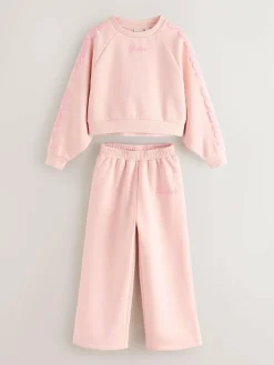 New Baker by Ted Baker 2 Piece Boxy Sweat & Wide Leg Joggers Set Pink