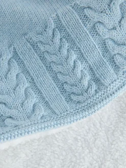 Baker by Ted Baker Baby Boys Blue Cable Knitted Blanket^ Cushions & Throws|Nursery Bedding