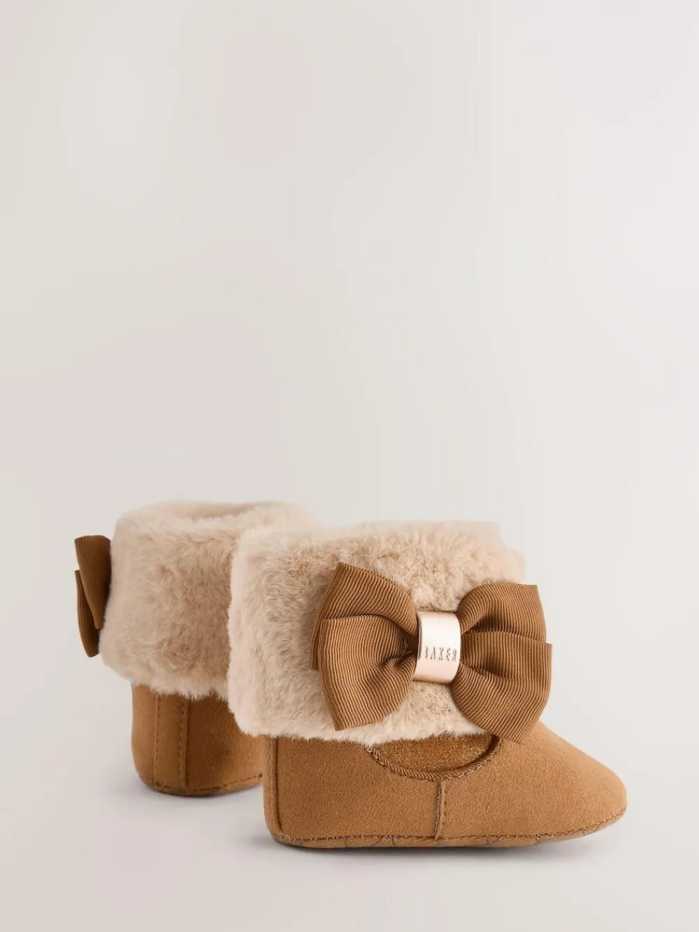 Online Baker by Ted Baker Baby Girls Faux Fur Trim Padders Boots Tan Brown