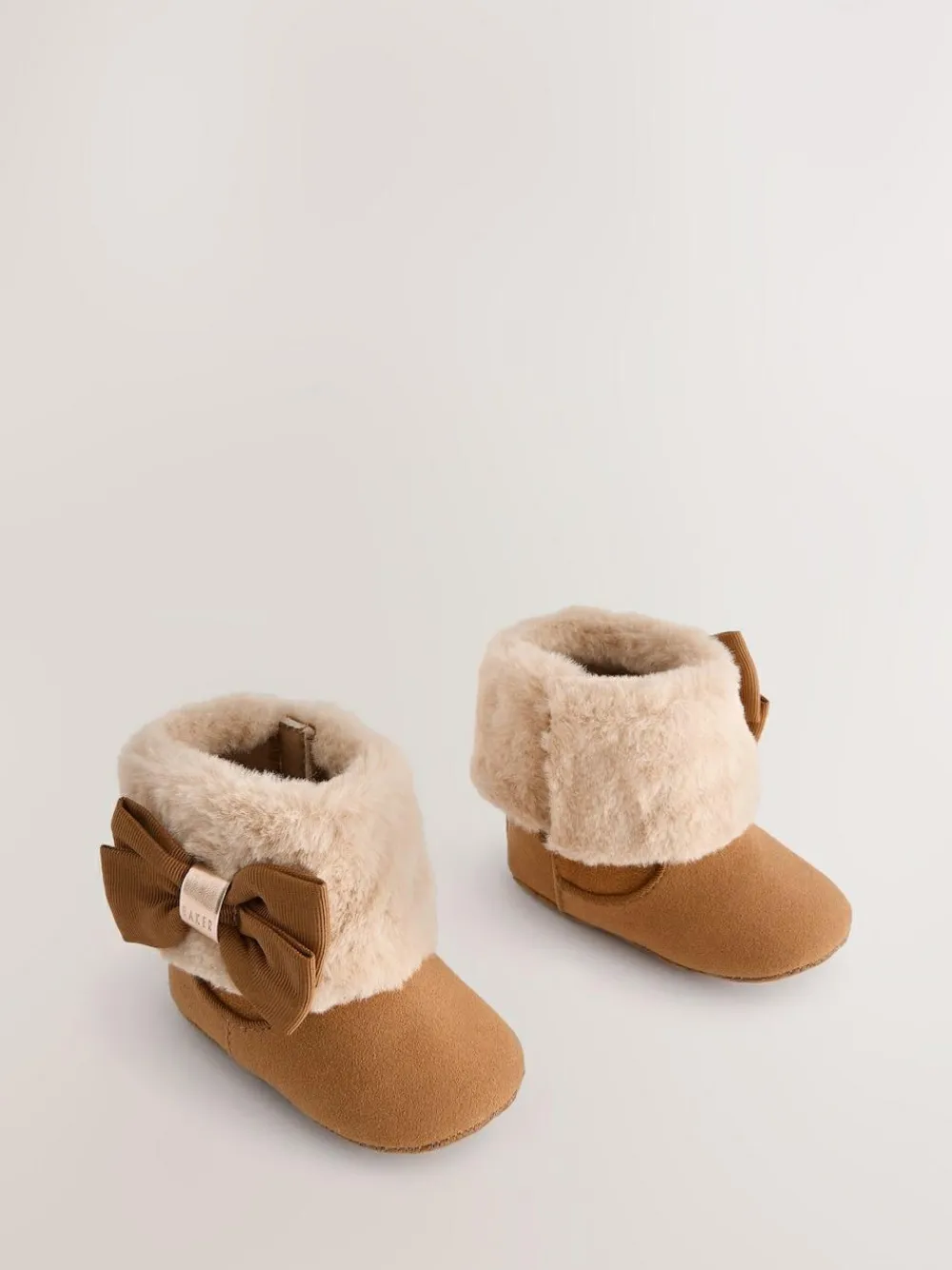 Online Baker by Ted Baker Baby Girls Faux Fur Trim Padders Boots Tan Brown