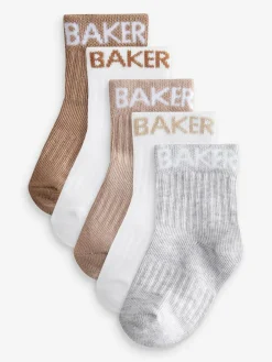 New Baker by Ted Baker Baby Socks 5 Pack Neutral
