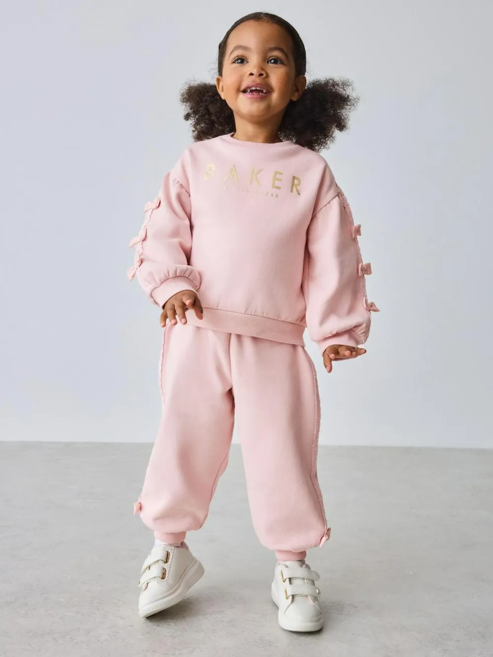 Baker by Ted Baker Blue 2 Piece Side Bow Detail Sweat & Joggers Set Pink