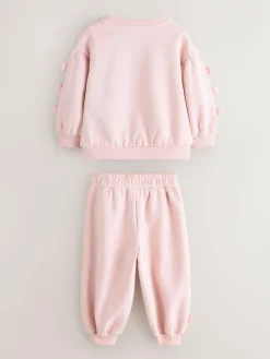 Baker by Ted Baker Blue 2 Piece Side Bow Detail Sweat & Joggers Set Pink