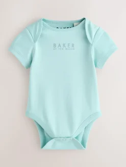 Hot Baker by Ted Baker Blue 3 Pack Short Sleeve Bodysuits