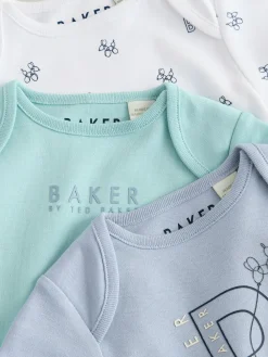 Hot Baker by Ted Baker Blue 3 Pack Short Sleeve Bodysuits