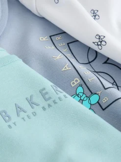 Hot Baker by Ted Baker Blue 3 Pack Short Sleeve Bodysuits