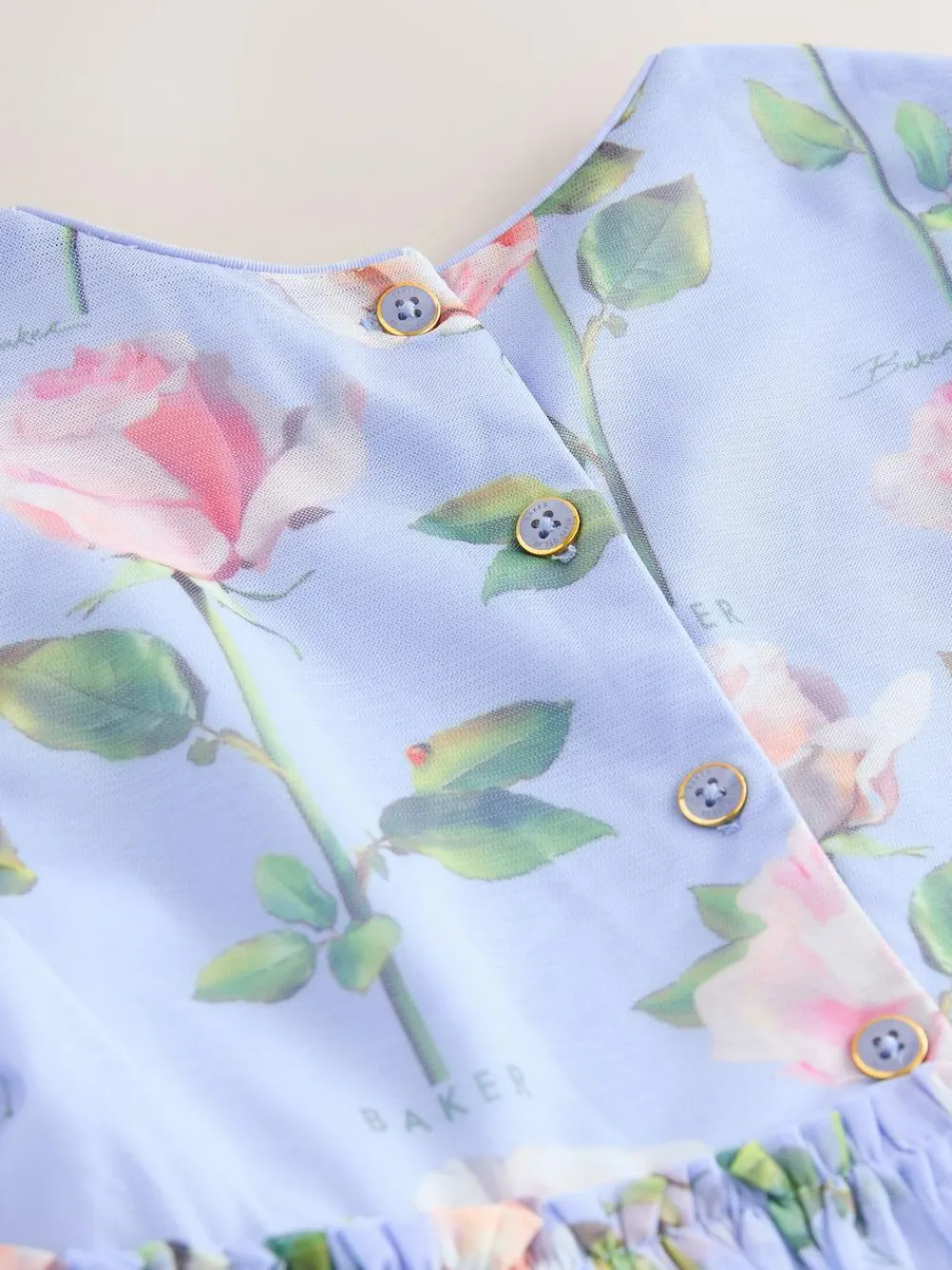 Baker by Ted Baker Blue Floral Mesh Ruffle Dress^ Dresses|Occasionwear