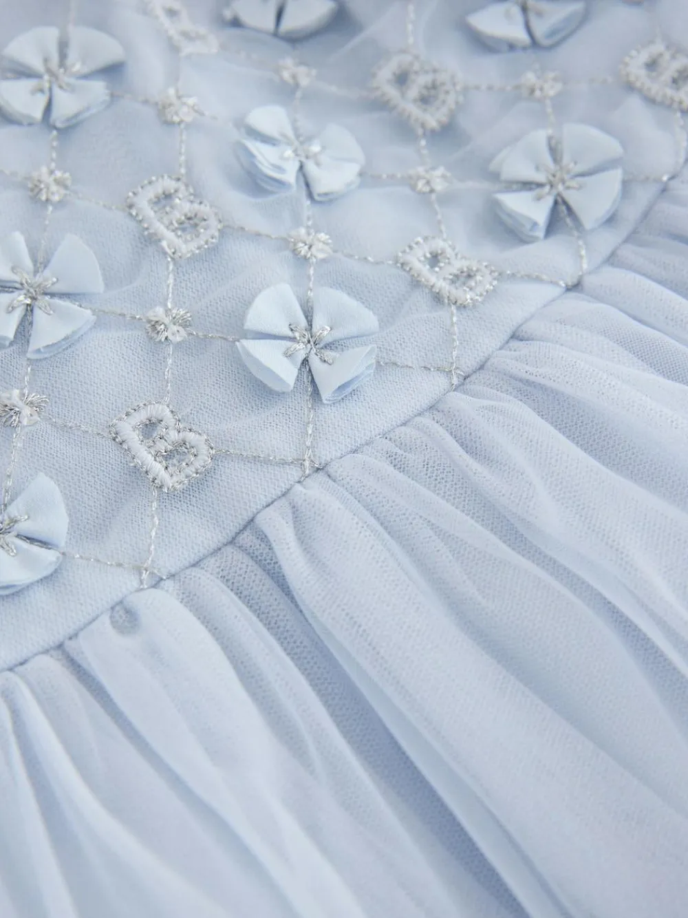 Baker by Ted Baker Blue Mesh Embroidered Detail Dress^ Dresses|Occasionwear