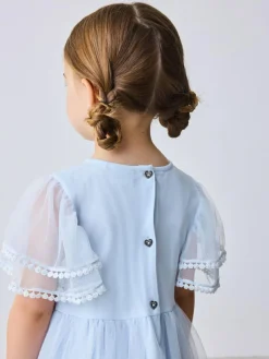 Baker by Ted Baker Blue Mesh Embroidered Detail Dress^ Dresses|Occasionwear