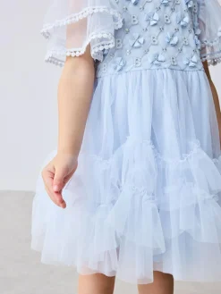 Baker by Ted Baker Blue Mesh Embroidered Detail Dress^ Dresses|Occasionwear