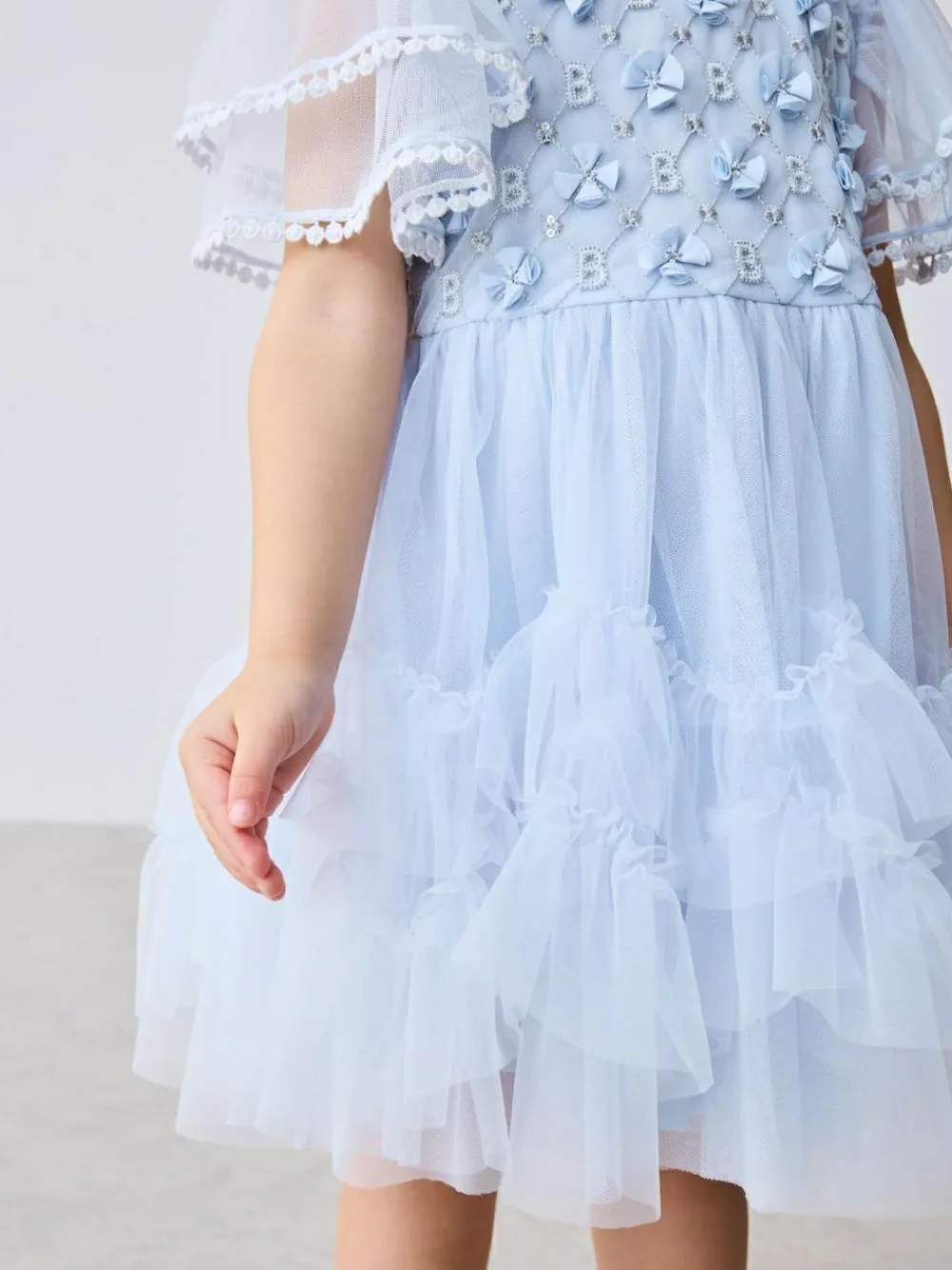 Baker by Ted Baker Blue Mesh Embroidered Detail Dress^ Dresses|Occasionwear