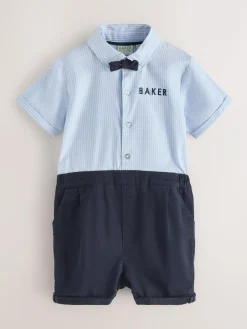 Baker by Ted Baker Blue Smart Bow Tie Rompersuit^ Rompers & Overalls