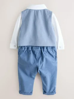 Hot Baker by Ted Baker Blue Smart Bow Tie Rompersuit