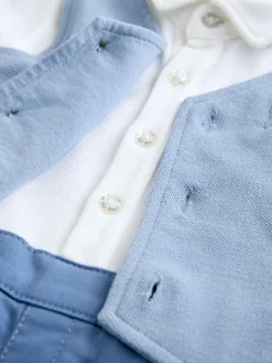 Hot Baker by Ted Baker Blue Smart Bow Tie Rompersuit