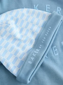 New Baker by Ted Baker Blue Sleepsuits and Reversible Hat Set