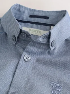 Baker by Ted Baker Blue Short Sleeve Shirt with Bow Tie