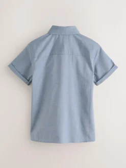 Baker by Ted Baker Blue Short Sleeve Shirt with Bow Tie