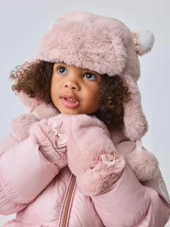 Hot Baker by Ted Baker Bow Pink Faux Fur Trapper Hat