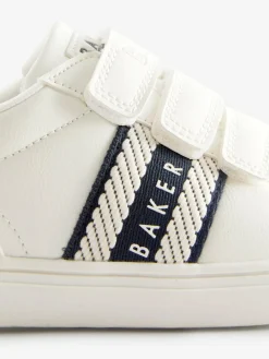 Baker by Ted Baker Boys Branded Tape Trainers White/Blue