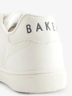 Baker by Ted Baker Boys Branded Tape Trainers White/Blue