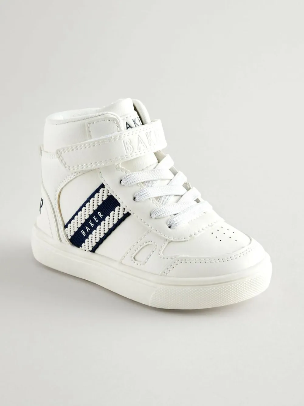 Sale Baker by Ted Baker Boys Branded Tape Hi-Top White Trainers