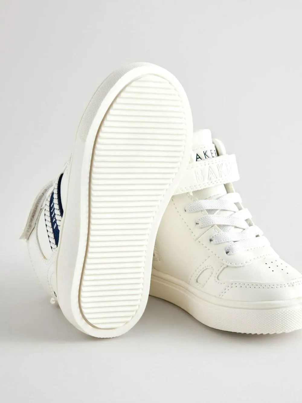 Sale Baker by Ted Baker Boys Branded Tape Hi-Top White Trainers