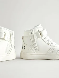 Sale Baker by Ted Baker Boys Branded Tape Hi-Top White Trainers