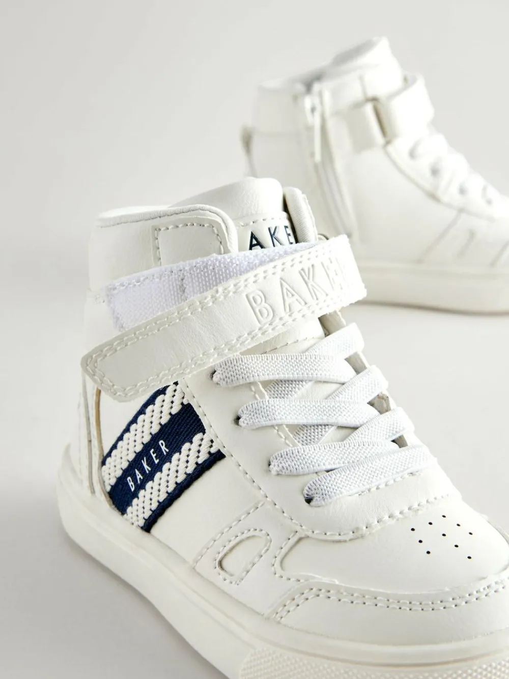 Sale Baker by Ted Baker Boys Branded Tape Hi-Top White Trainers
