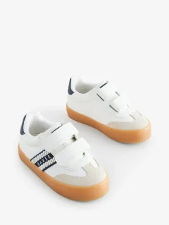 Discount Baker by Ted Baker Boys Branded Tape Trainers White