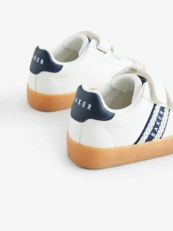 Discount Baker by Ted Baker Boys Branded Tape Trainers White
