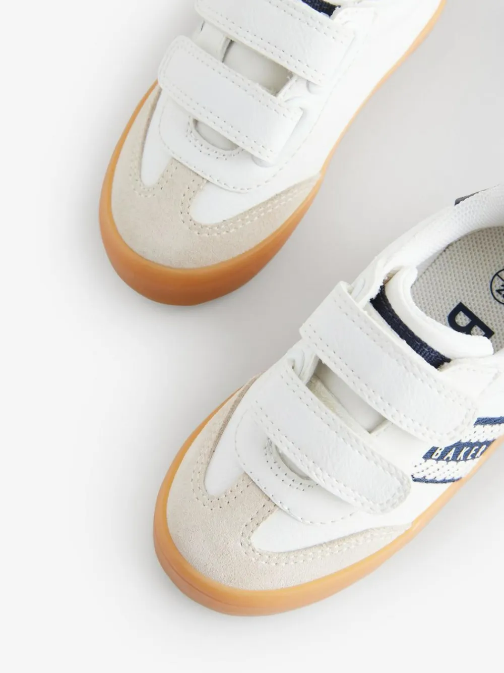 Discount Baker by Ted Baker Boys Branded Tape Trainers White