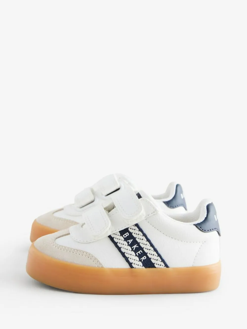 Discount Baker by Ted Baker Boys Branded Tape Trainers White