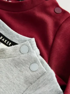 Baker by Ted Baker Burgundy Red/Grey Romper and Reversible Hat^ Rompers & Overalls