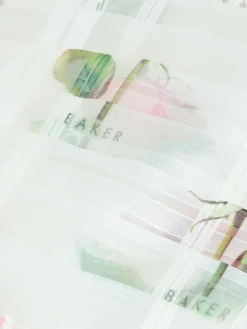 Online Baker by Ted Baker Burnout Organza Floral Tiered Midi White Dress