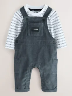 Baker by Ted Baker Charcoal Grey Cord Dungarees Set^BOY Dungarees