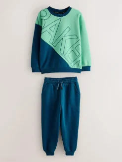 Baker by Ted Baker Colourblock Sweat Top and Joggers Set^BOY Sweatshirts & Hoodies