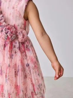 Baker by Ted Baker Crinkle Mesh 3D Ruffle Shoulder Occasion Dress^ Occasionwear