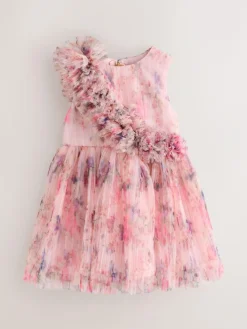 Baker by Ted Baker Crinkle Mesh 3D Ruffle Shoulder Occasion Dress^ Occasionwear