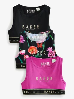 Clearance Baker by Ted Baker Crop Tops 3 Pack Berry/Black