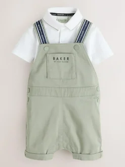 Sale Baker by Ted Baker Dungarees And Polo Shirt Set Green
