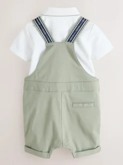 Sale Baker by Ted Baker Dungarees And Polo Shirt Set Green
