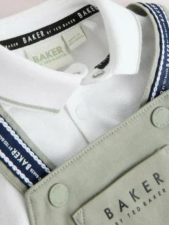 Sale Baker by Ted Baker Dungarees And Polo Shirt Set Green