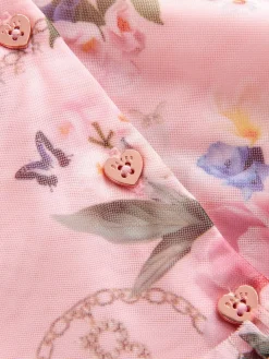 Baker by Ted Baker Floral Mesh Long Sleeve Bow Dress^ Dresses