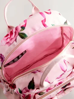 Online Baker by Ted Baker Girls Pink Back to School Floral Print Bow Backpack