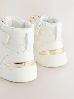 Hot Baker by Ted Baker Girls White Charm Hi-Top Trainers