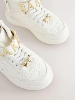 Hot Baker by Ted Baker Girls White Charm Hi-Top Trainers