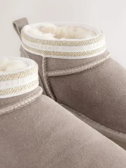 Outlet Baker by Ted Baker Girls Water Repellent Cosy Suede Boots Mink Brown